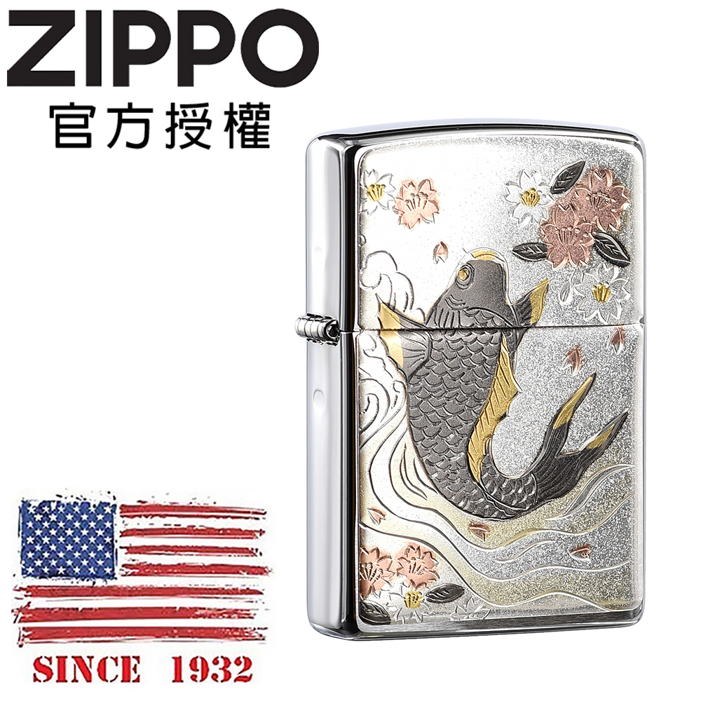 ZIPPO Japanese traditional design KOI 日本傳統風格-櫻花鯉魚風