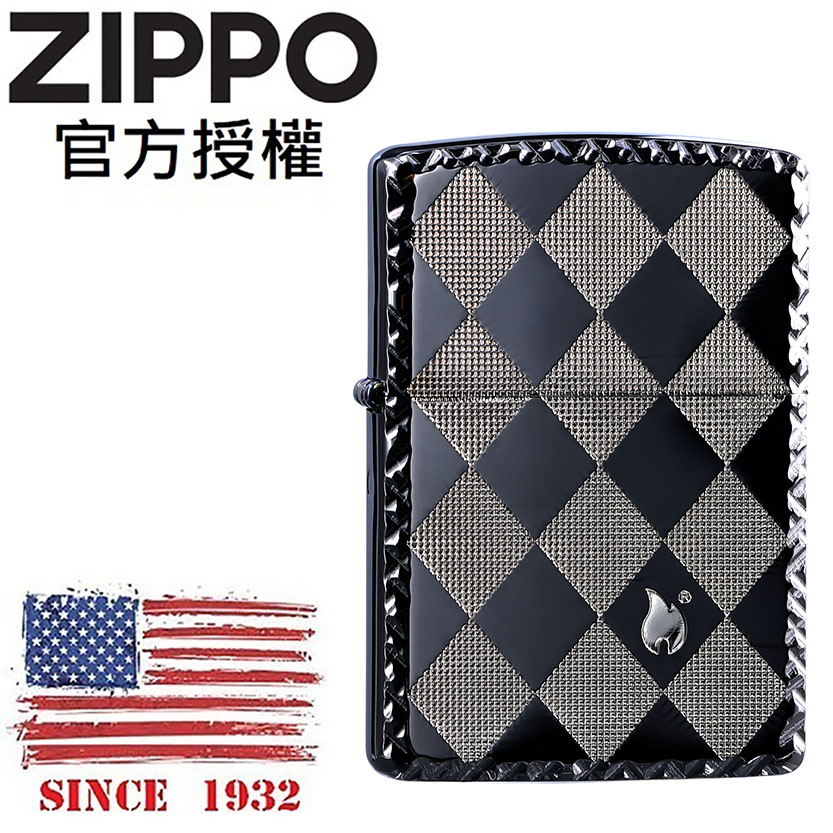 ZIPPO Diamond Check2 BNI Silver 菱格紋(耀眼銀)防風打火機