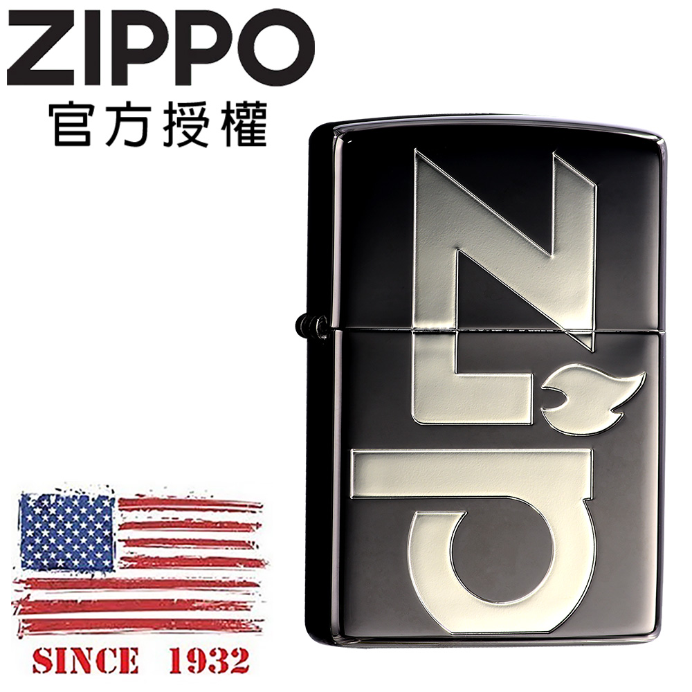 ZIPPO Big zippo logo(Black) 經典標誌-黑冰銀防風打火機