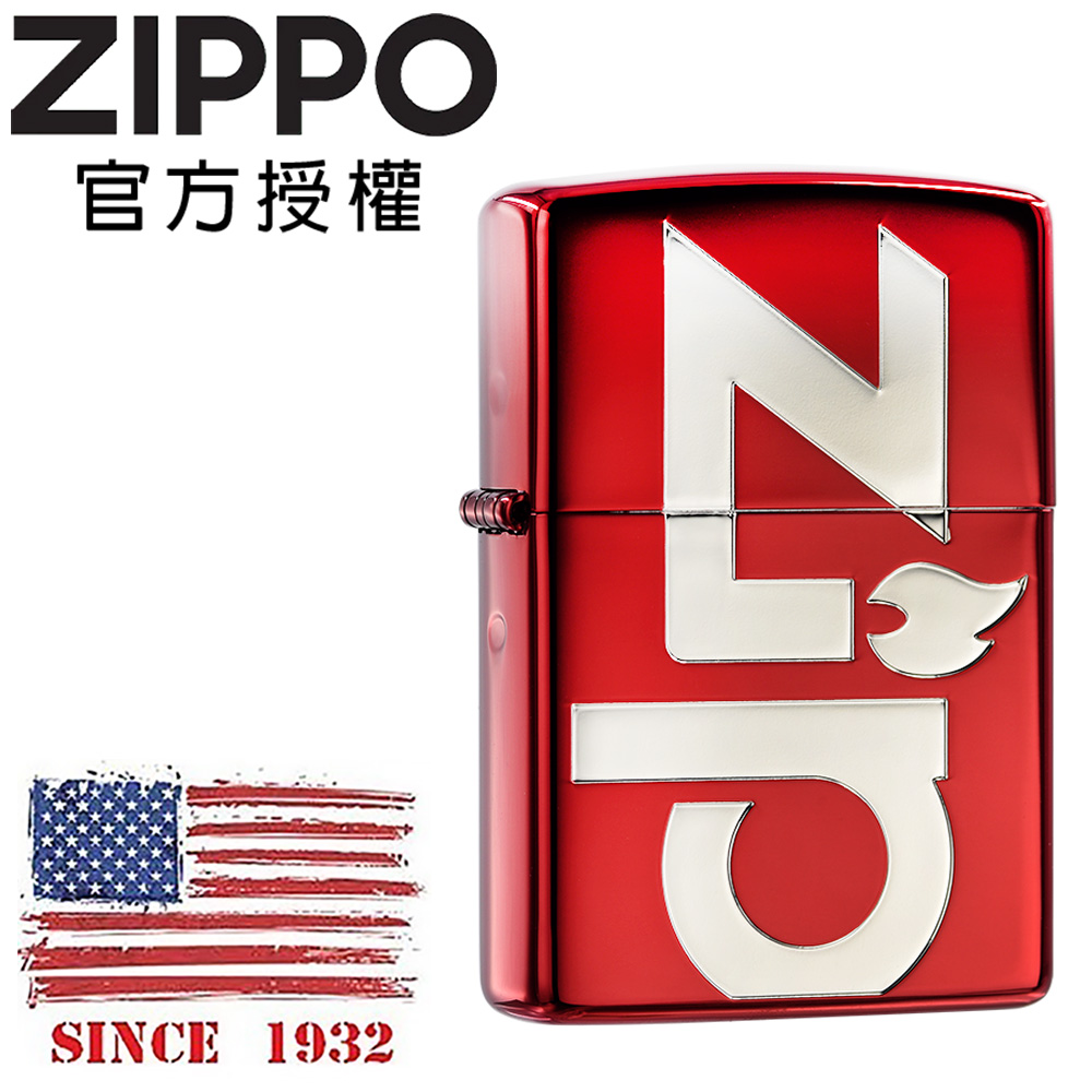 ZIPPO Big zippo logo(Red) 經典標誌-寶紅銀防風打火機