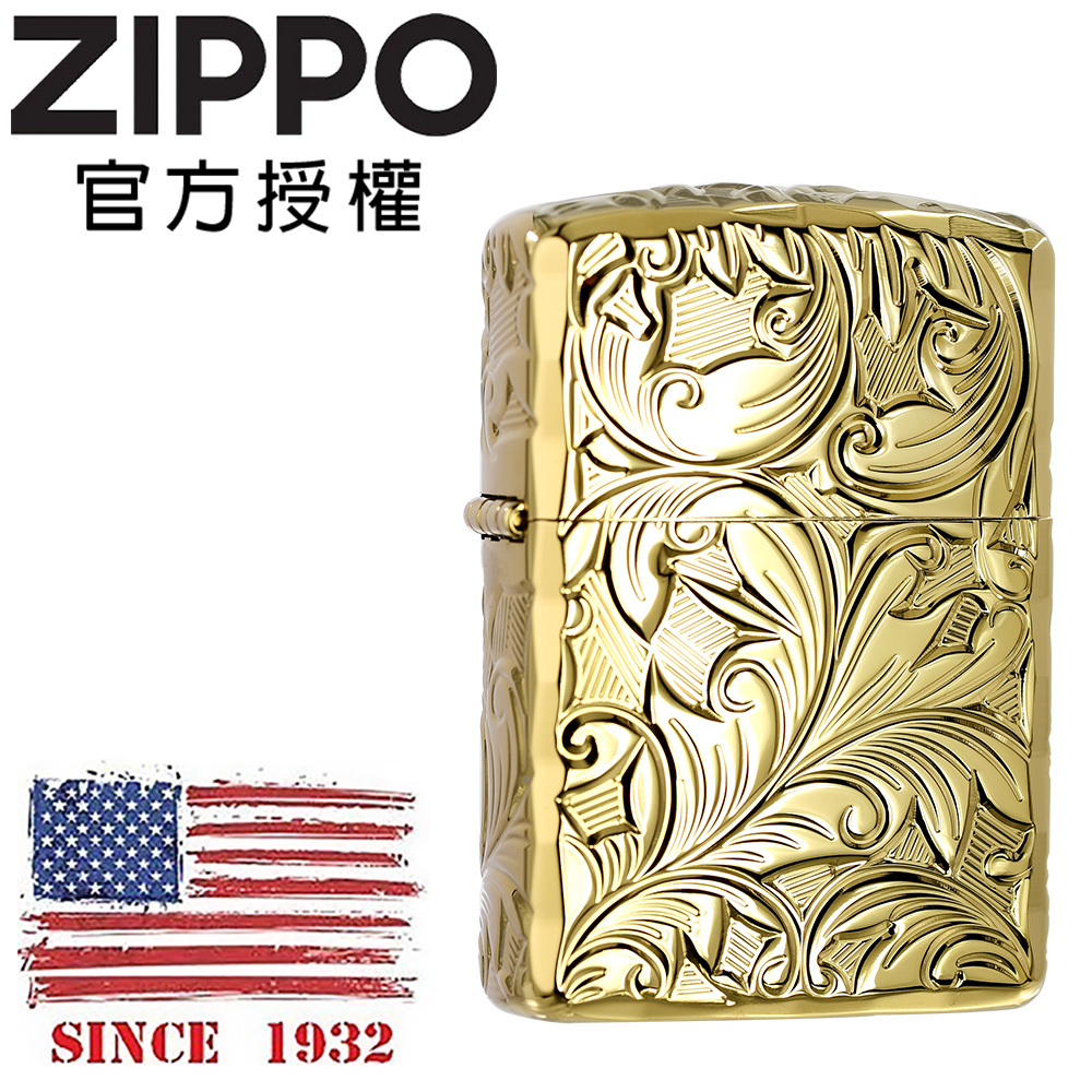 ZIPPO 5NC-Leaf（B）尊爵環繞唐草金(加厚版)防風打火機