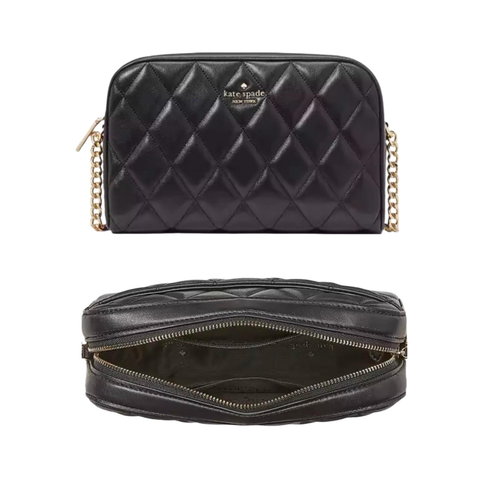 【KATE SPADE】MINI COMERA金標小香風斜揹包-氣質黑 KG425