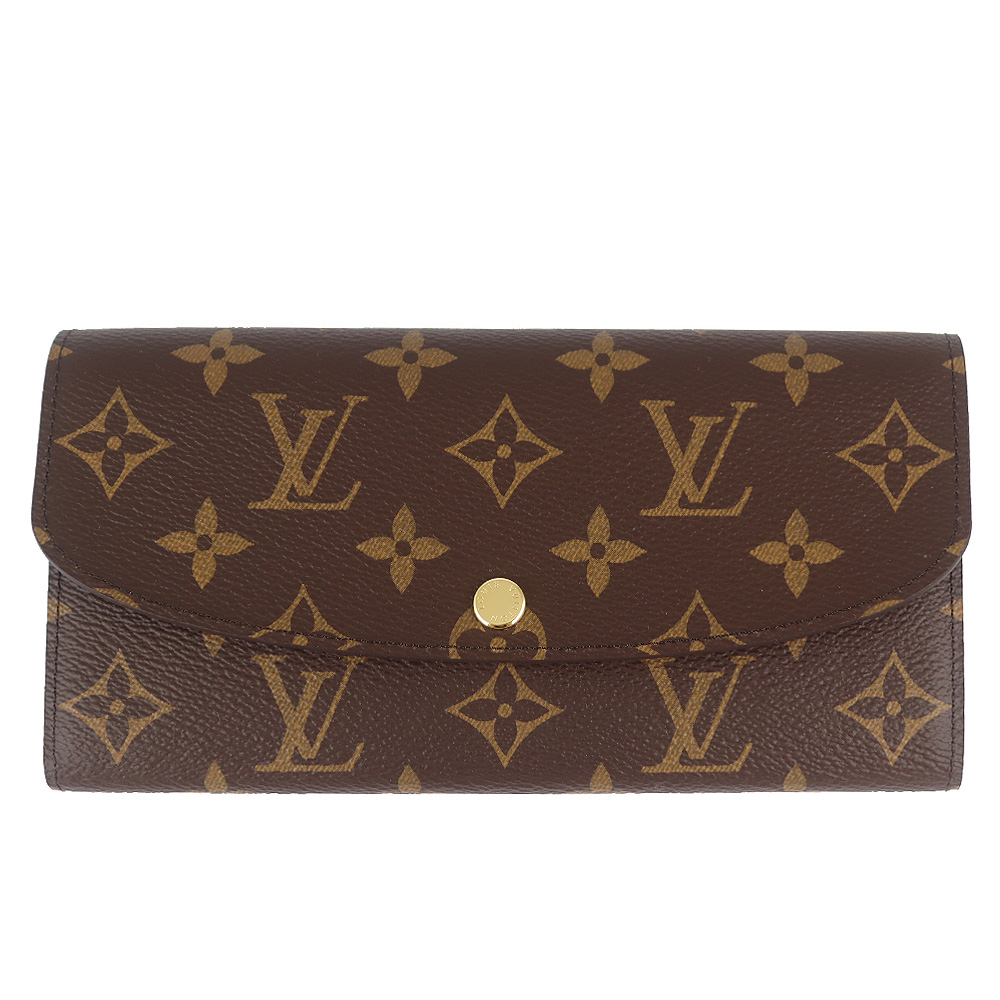 Louis Vuitton 路易威登 Monogram LV花紋帆布壓扣長夾-M60697/紫
