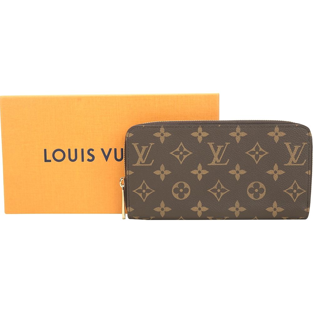 Louis Vuitton 路易威登 M42616 Monogram 經典圖騰拉鍊長夾(咖啡色內裡)