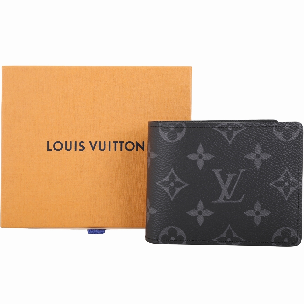 Louis Vuitton 路易威登 M62294 Slender 印花塗層帆布8卡對折短夾(黑色)
