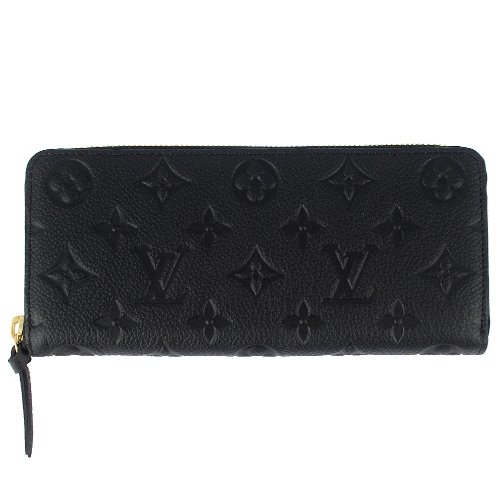 Louis Vuitton 路易威登 Monogram Empreinte 黑真皮LV壓紋拉鍊長夾-M60171