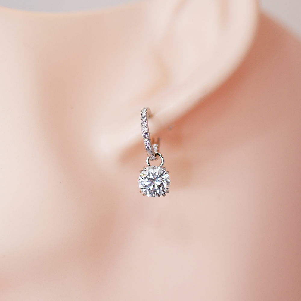 SWAROVSKI 施華洛世奇 Constella 水滴形耳環 鍍白金色 5636717