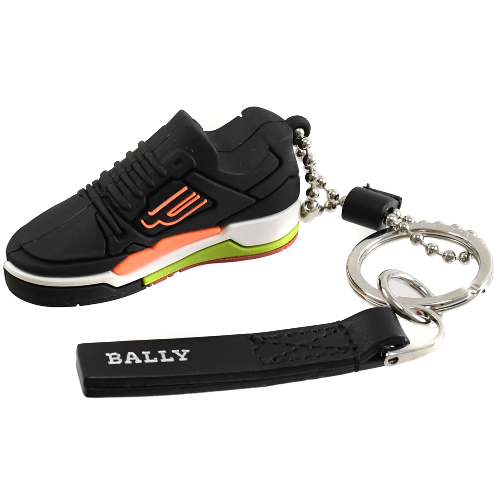 BALLY 6301275 BALLY CHAMPION球鞋造型鑰匙圈吊飾.黑
