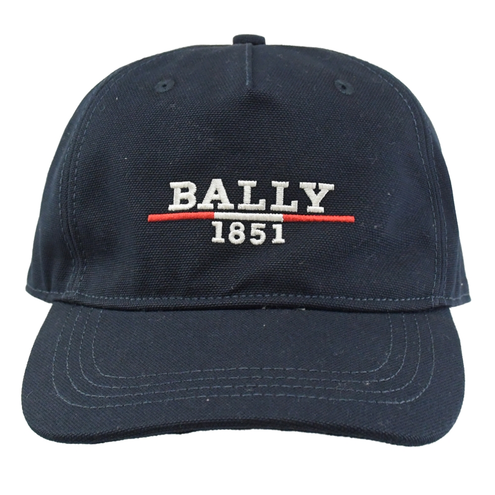 BALLY 6301138 品牌電繡LOGO帆布棒球帽/遮陽帽.深藍