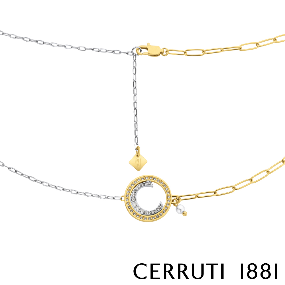 【CERRUTI 1881】義大利經典CRISTALES項鍊 全新專櫃展示品 原廠禮盒包裝(CN1402)
