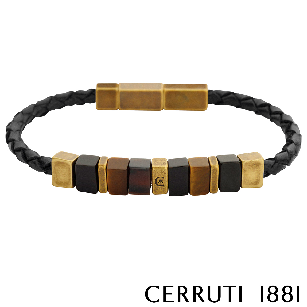 【CERRUTI 1881】義大利經典編織不銹鋼扣手環 全新專櫃展示品 (CB1401)