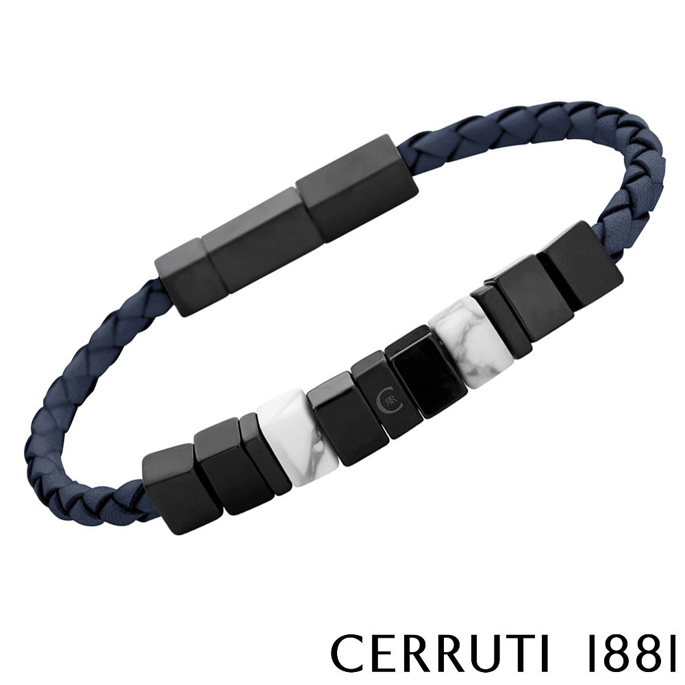 【CERRUTI 1881】義大利經典編織不銹鋼扣手環 全新專櫃展示品 (CB1404)