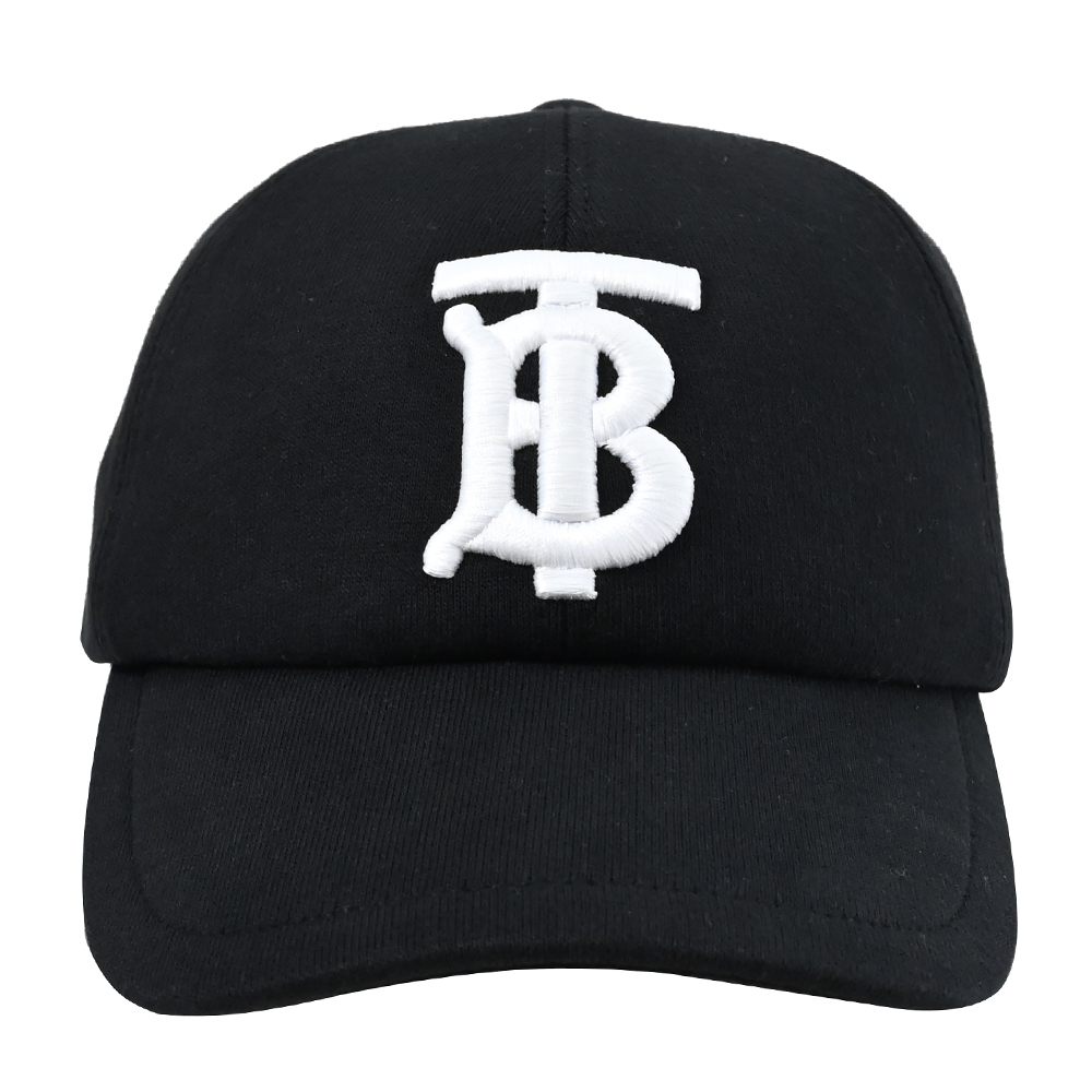 BURBERRY 8038141 電繡LOGO棉質棒球帽/遮陽帽.黑