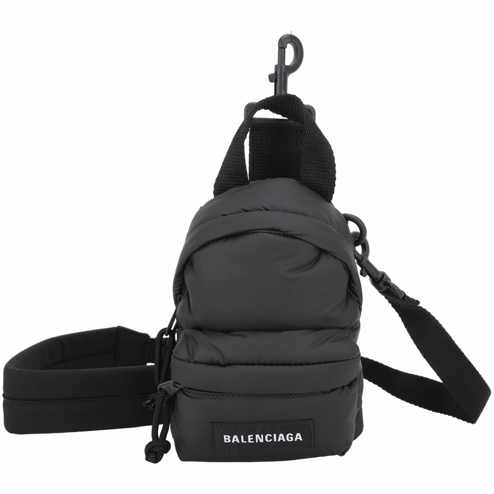 BALENCIAGA Explorer 字母標籤揹包造型膨尼龍手提/斜揹包(黑色)