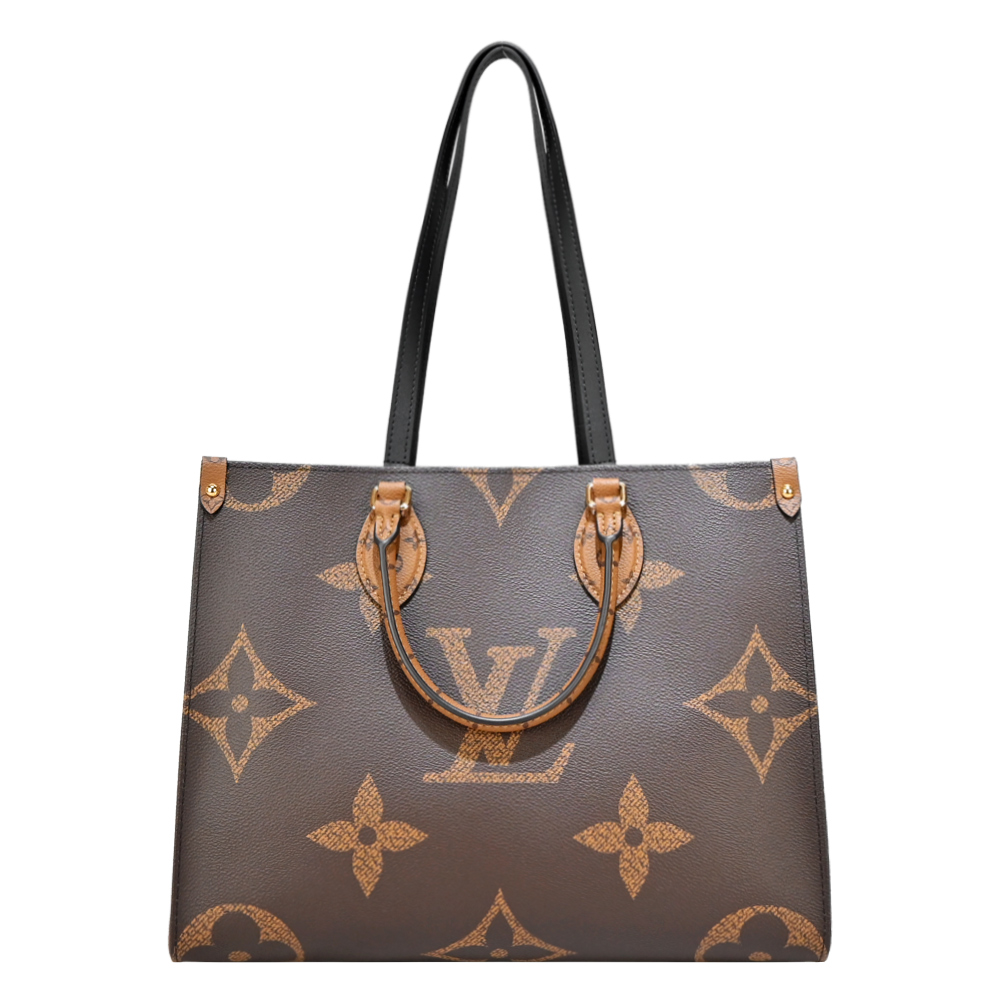 Louis Vuitton Onthego MM 帆布印花手提肩背包(焦糖x卡其棕)