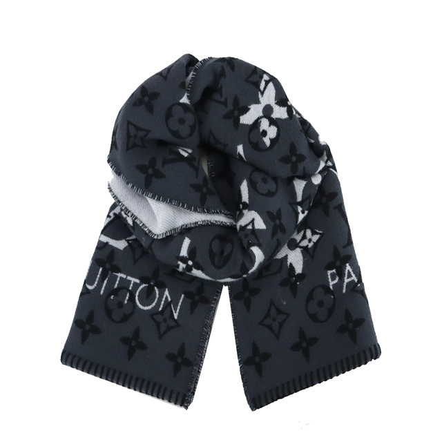Louis Vuitton All You Need 柔軟羊毛混紡圍巾(黑)