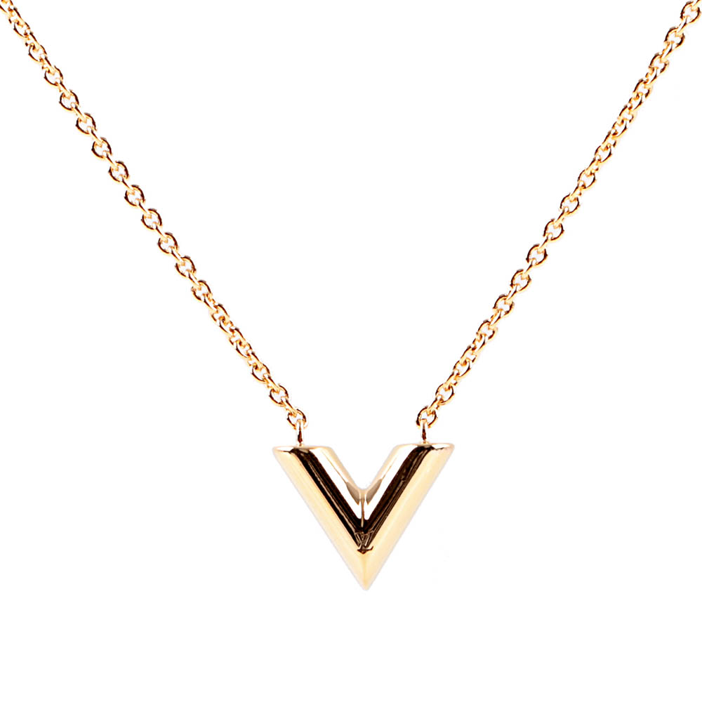 LV Essential V Logo 項鍊(金色) M61083