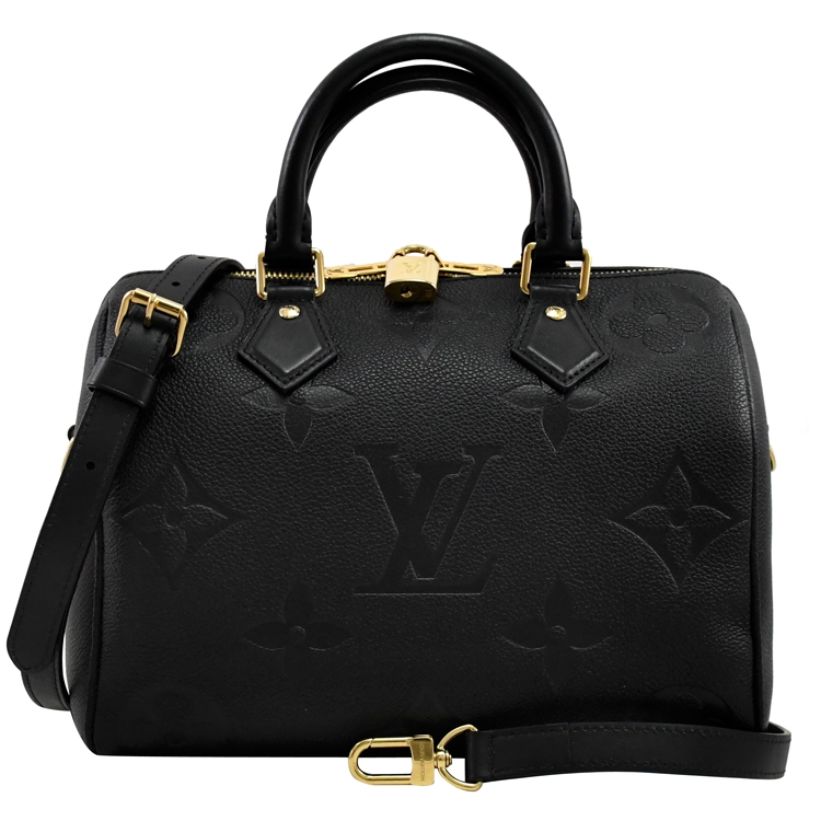Louis Vuitton LV M58951 SPEEDY BANDOULIERE 25 經典花紋兩用波士頓包.黑 現貨