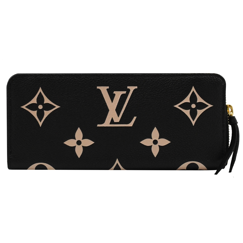 Louis Vuitton LV M82338 Monogram Empreinte花紋窄版拉鍊長夾.黑 現貨