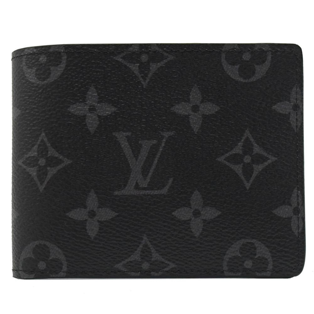 Louis Vuitton 路易威登 Louis Vuitton LV M61695 Multiple 黑經典花紋雙折中短夾
