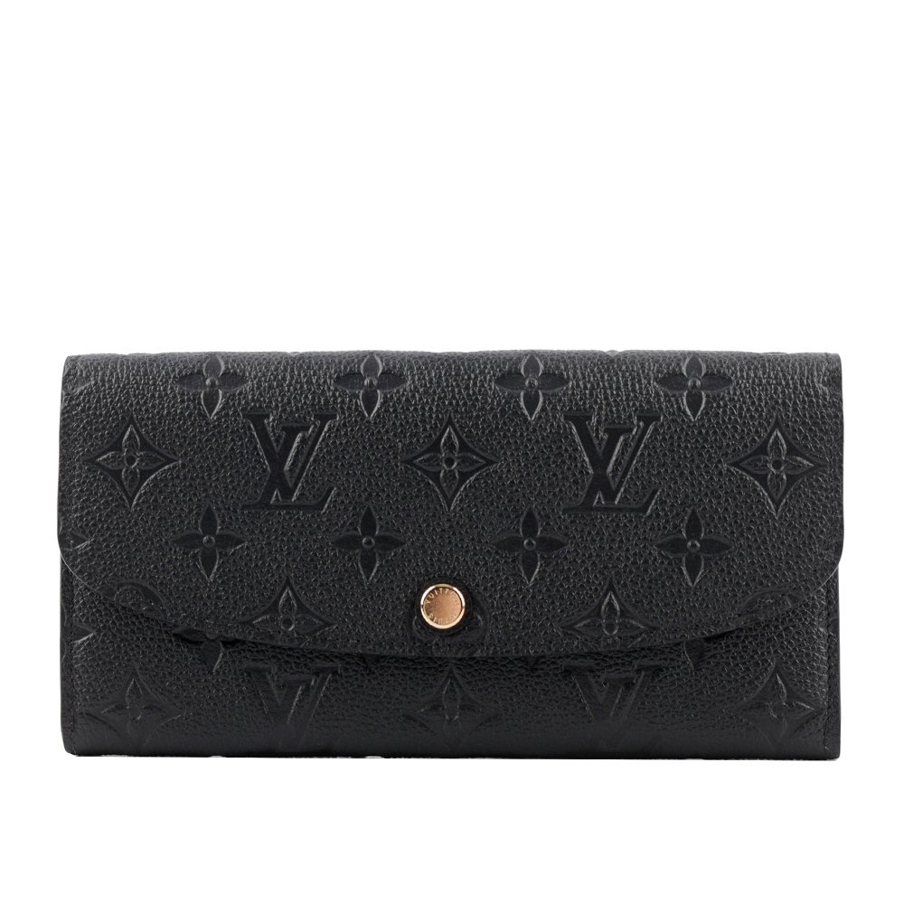 Louis Vuitton 路易威登 LV Monogram 牛皮壓紋 EMILIE 長夾(黑色) M62369
