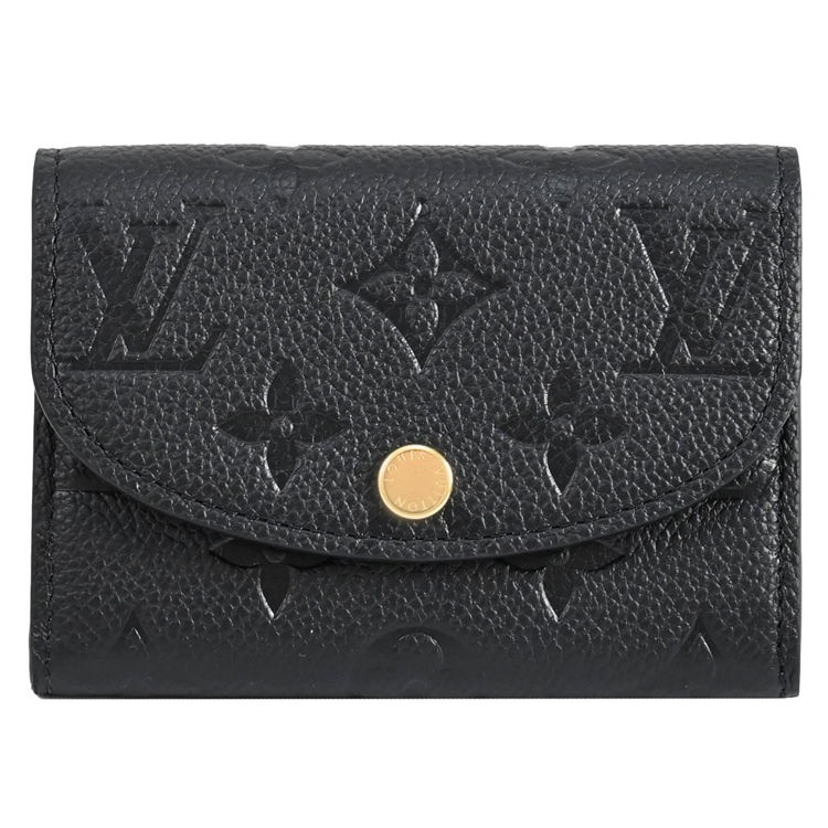 Louis Vuitton LV M81455 Rosalie 經典壓花小牛皮扣式卡片零錢包.黑 現貨
