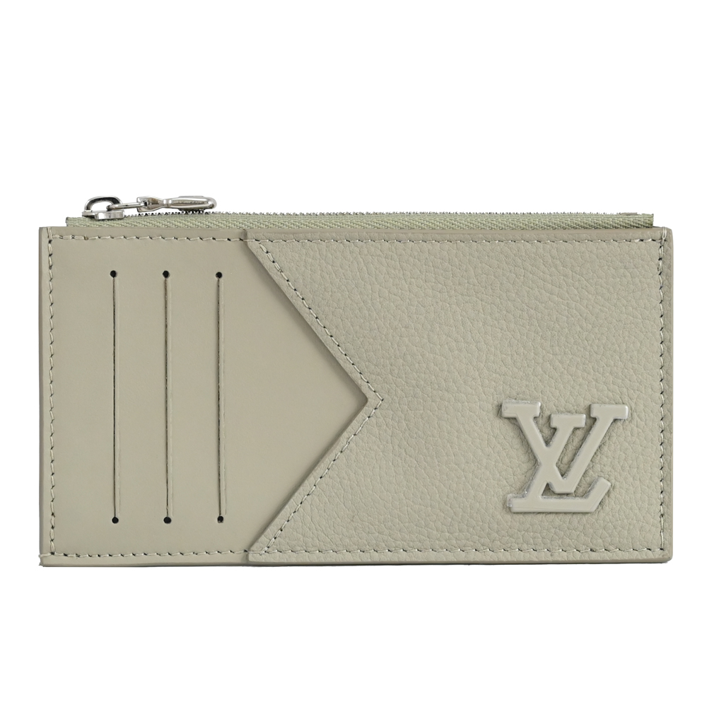 Louis Vuitton LV M82282 AEROGRAM 經典牛皮卡片零錢包.灰綠 現貨