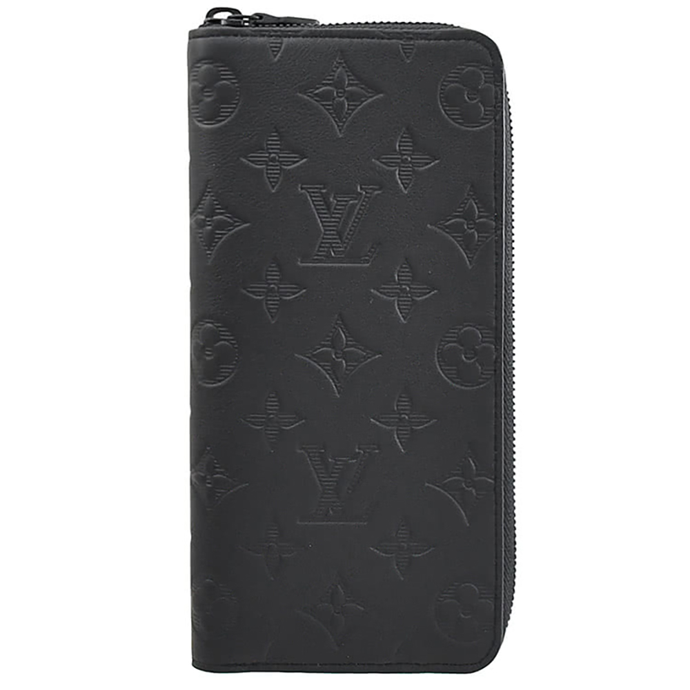 Louis Vuitton LV M62902 經典花紋皮革壓紋拉鍊長夾.黑 現貨
