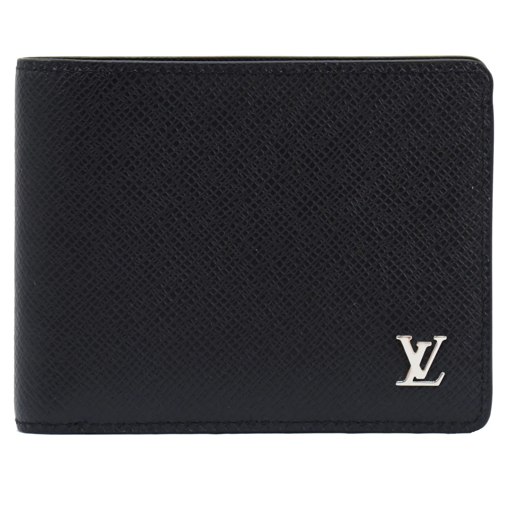 Louis Vuitton LV M30295 MULTIPLE Taiga牛皮對開5卡短夾.黑 現貨