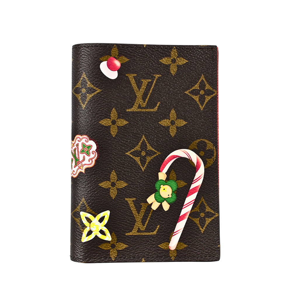 Louis Vuitton 路易威登 LV M12219 聖誕限定 Candy Factory 系列Monogram 帆布拐杖糖聖誕曲奇名片護照夾