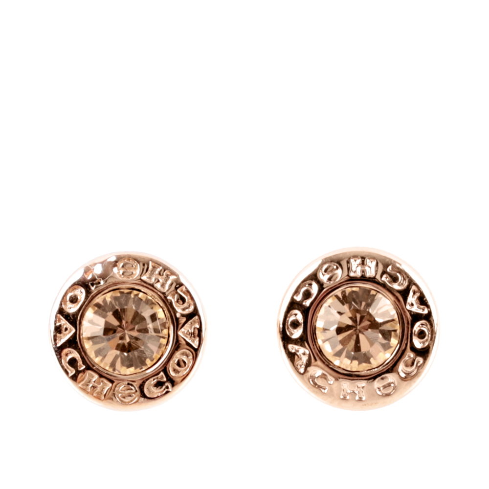 COACH 圓形耳針式耳環(玫瑰金色) F54516 RGD