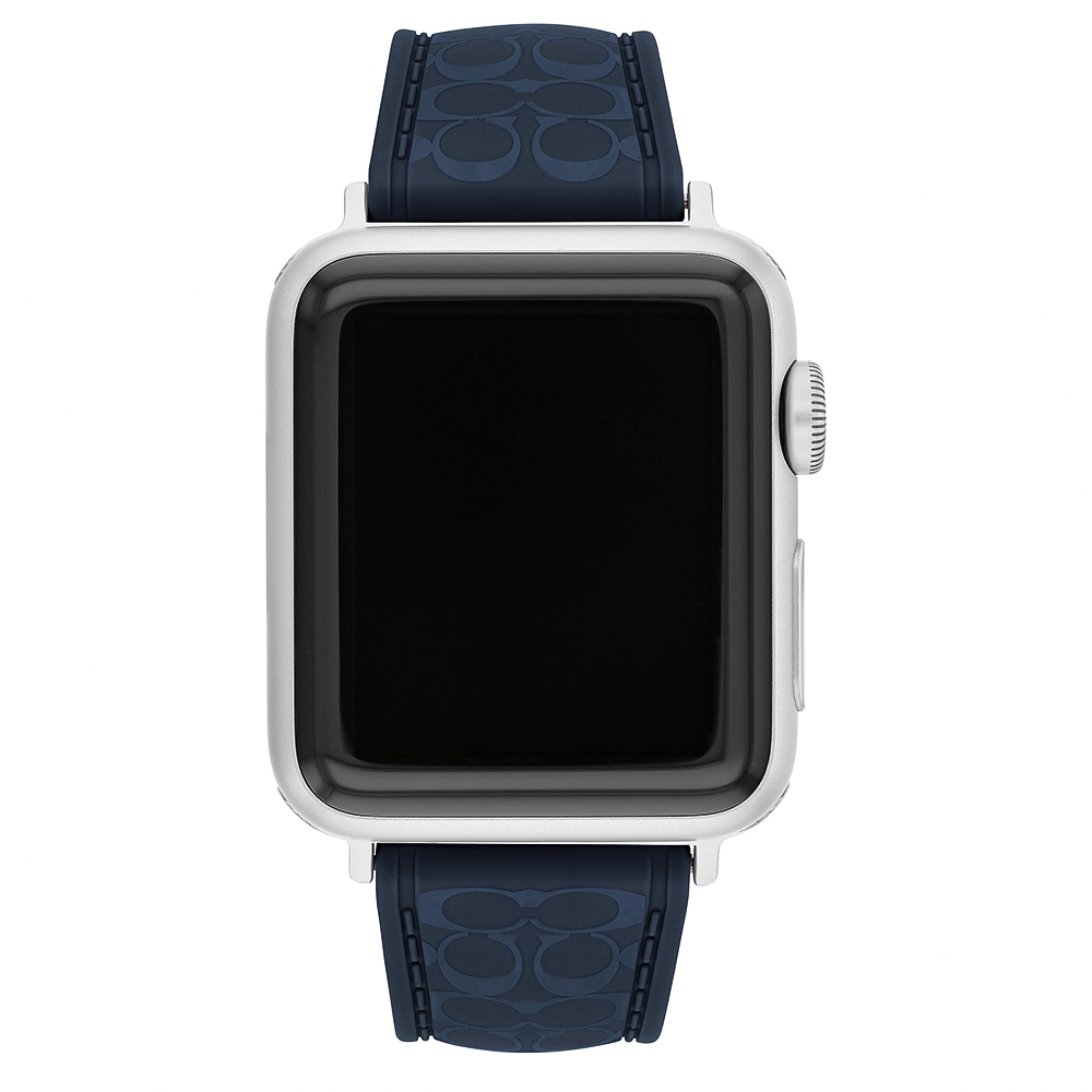 COACH Apple Watch 錶帶 38/40/41mm 適用 矽膠錶帶 - 深藍色(不含手錶)