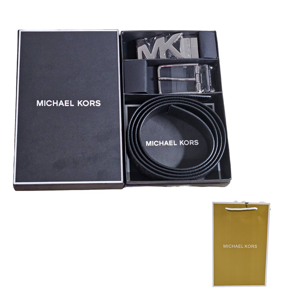 Michael Kors MK雙皮帶頭雙麵皮帶禮盒組