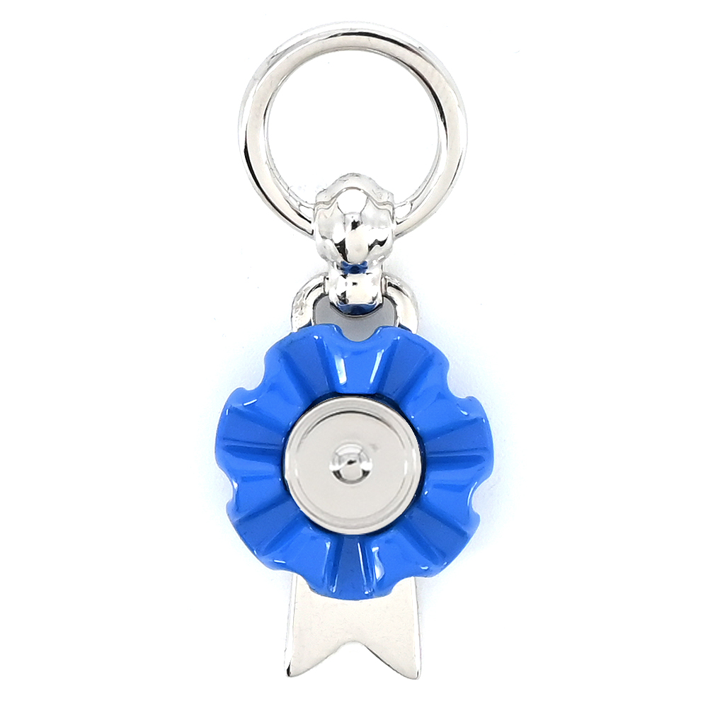 Hermes 愛馬仕 Charms Flot 漆面鍍鈀黃銅Twilly絲巾環(鈀灰/豔藍)