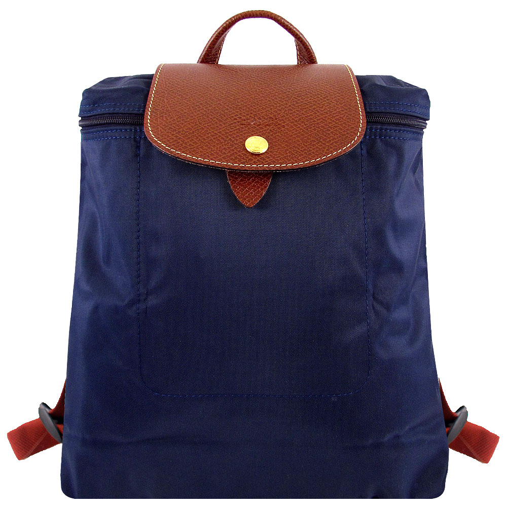 LONGCHAMP LE PLIAGE 藍再生尼龍布折疊後背包