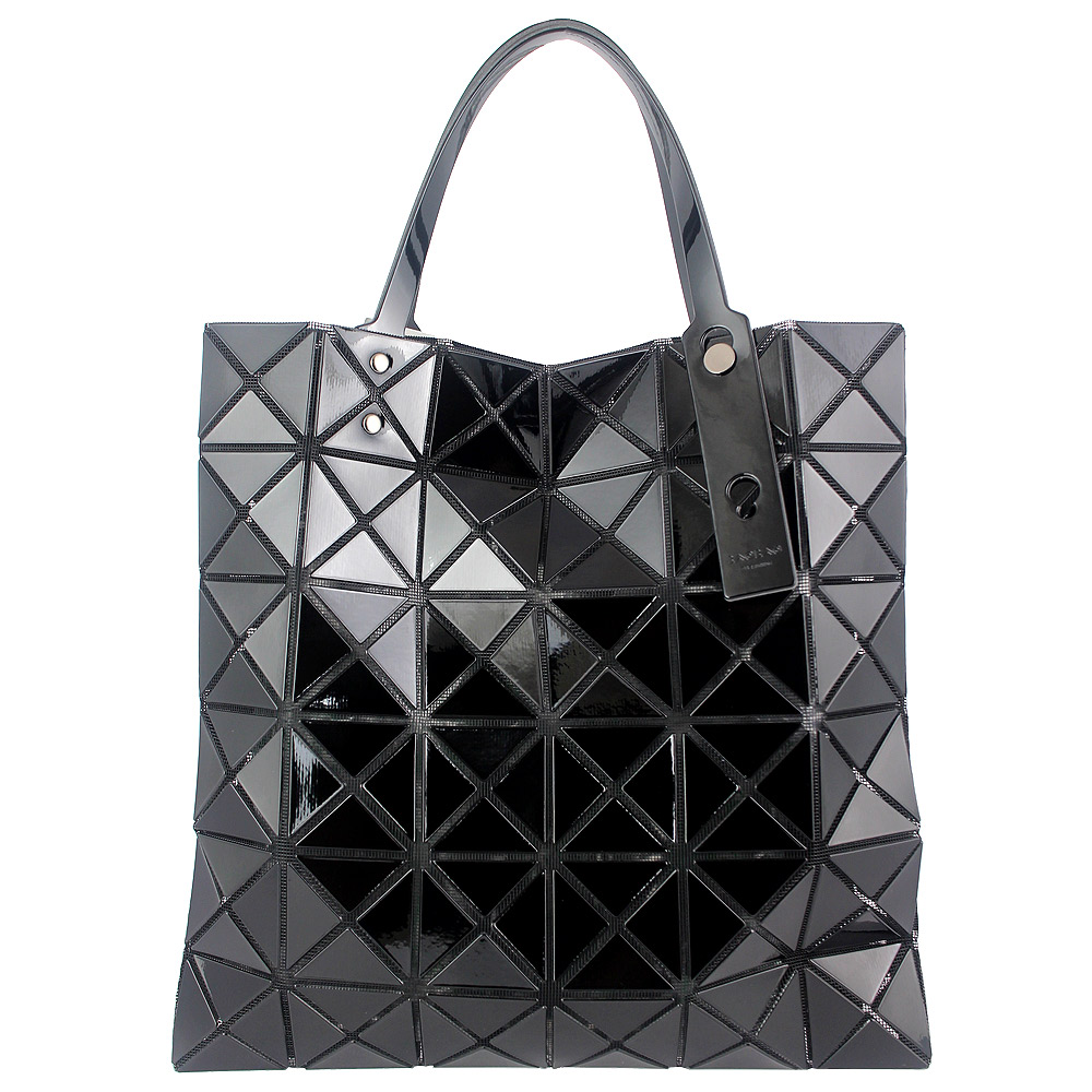 ISSEY MIYAKE 三宅一生 BAOBAO 黑色亮面方格6x6手提包