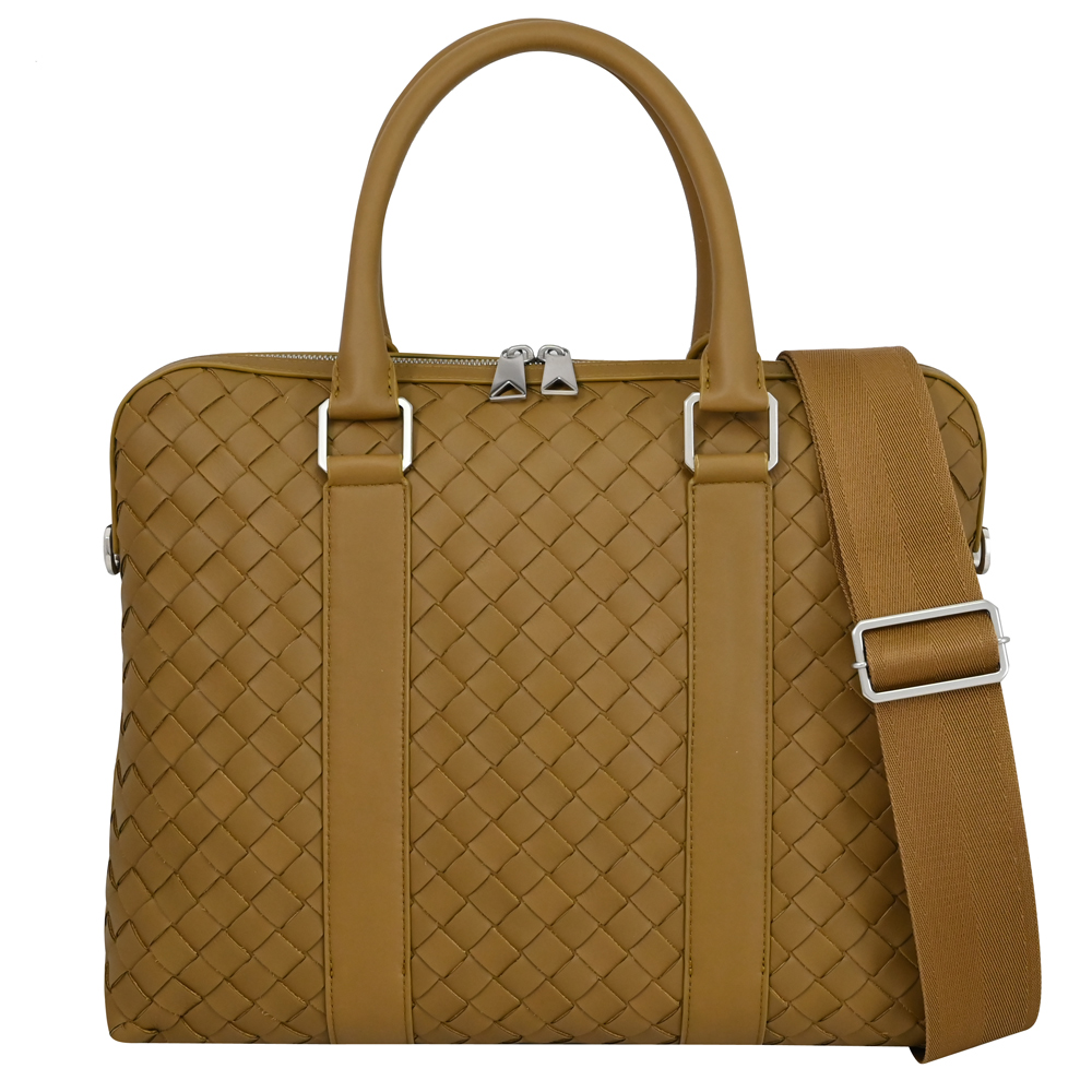 BOTTEGA VENETA 690702 經典編織牛皮商務兩用包.駝色