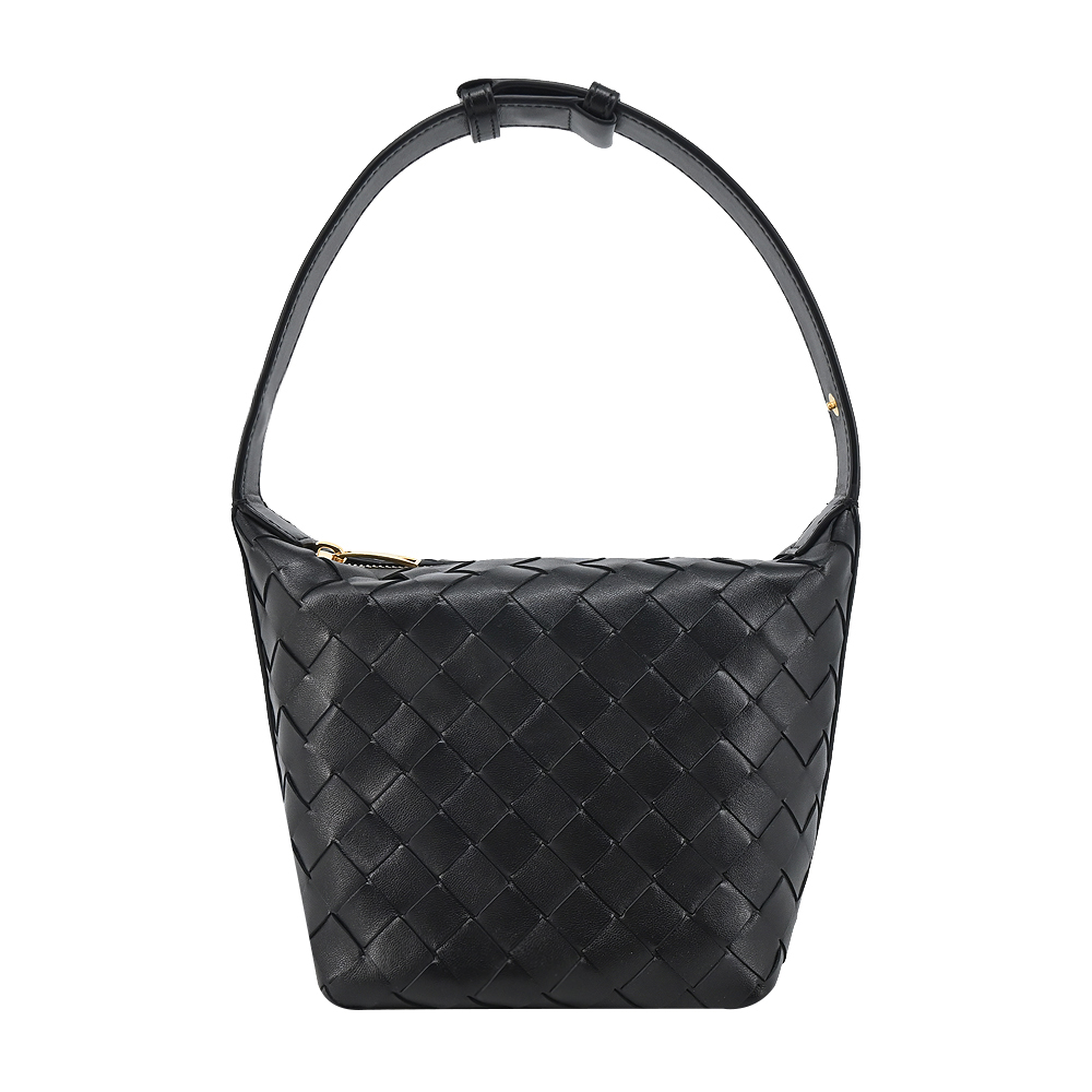 BOTTEGA VENETA Candy Wallace經典編織小牛皮手提/肩揹包(黑色)