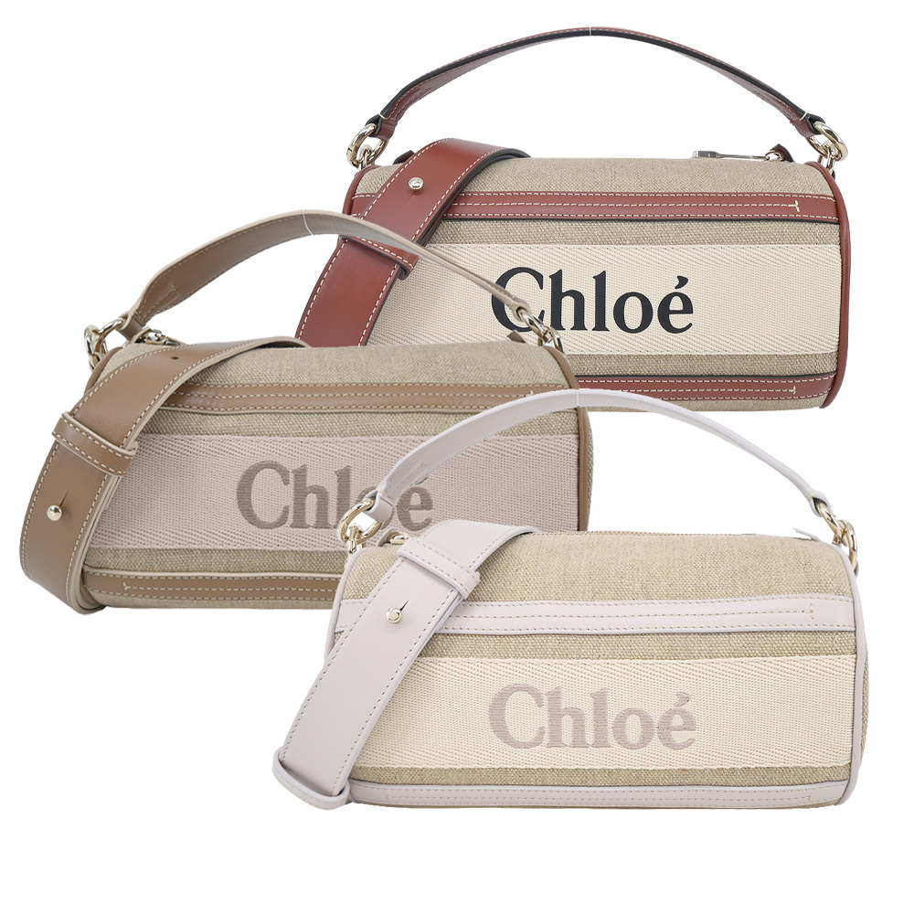 Chloe Woody TUBE SHOULDER BAG帆布兩用圓筒包(任選)