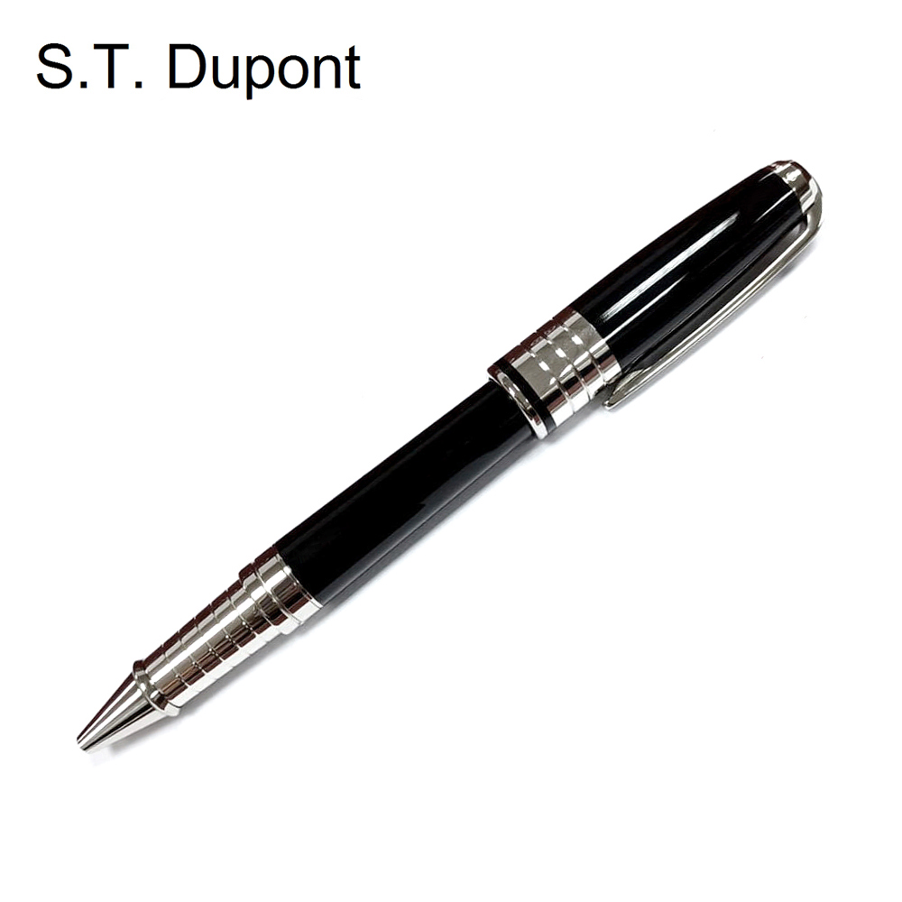 【S.T.Dupont 都彭】不鏽鋼 黑色 鋼珠筆(482350)