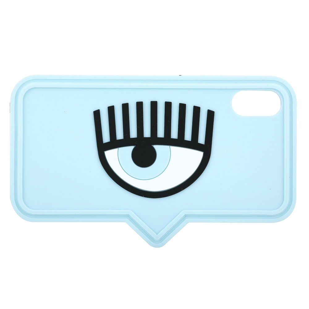 Chiara Ferragni iPhone X/XS 眼睛對話框造型手機保護套(天藍色)
