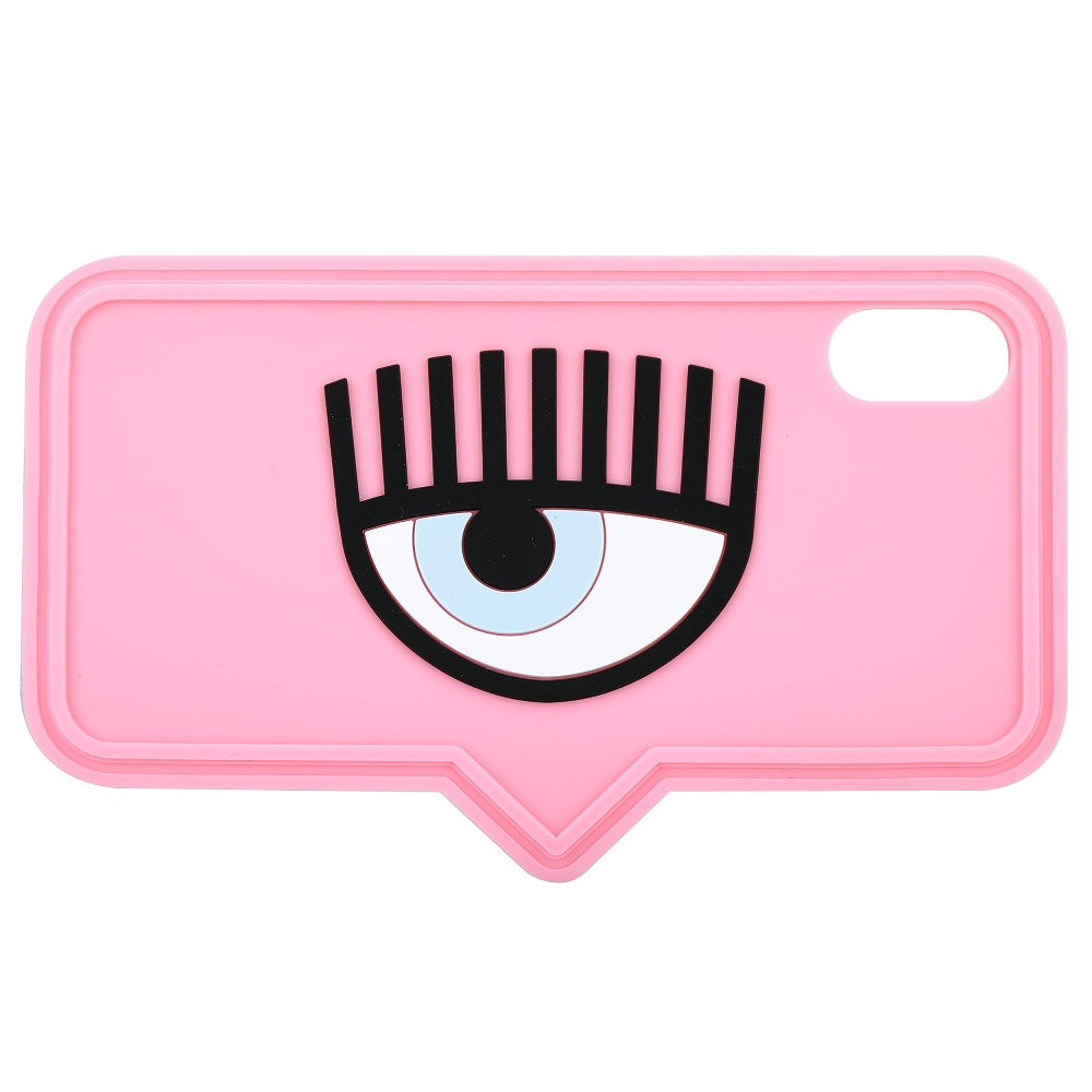 Chiara Ferragni iPhone X/XS 眼睛對話框造型手機保護套(粉色)