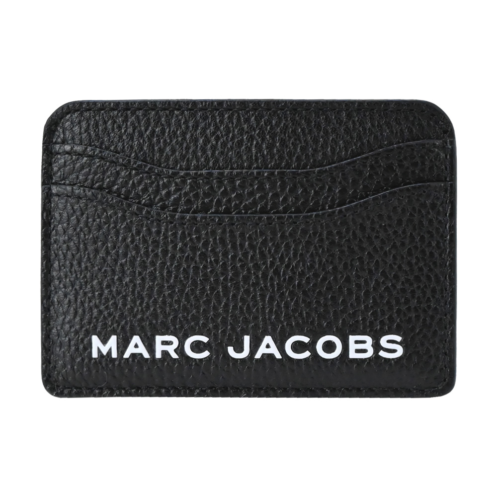 MARC JACOBS MJ THE BOLD 粒面皮革壓印LOGO名片/卡片夾-黑