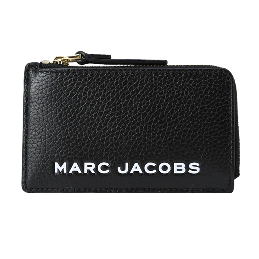 MARC JACOBS MJ THE BOLD 皮革壓印LOGO卡片零錢包-黑