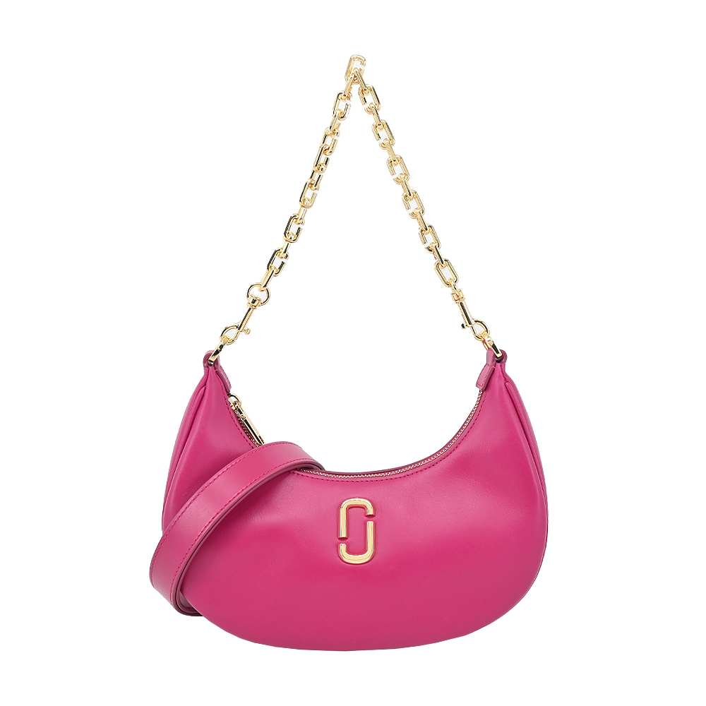 MARC JACOBS THE CURVE皮革鏈帶手提/肩揹包-芭比粉