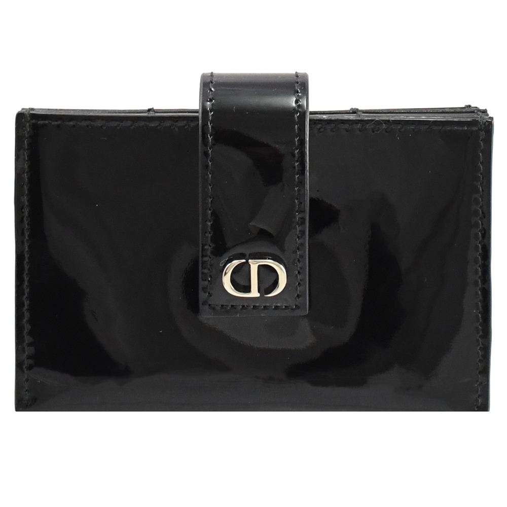 Christian Dior 30 MONTAIGNE CD LOGO釦式風琴卡夾.黑