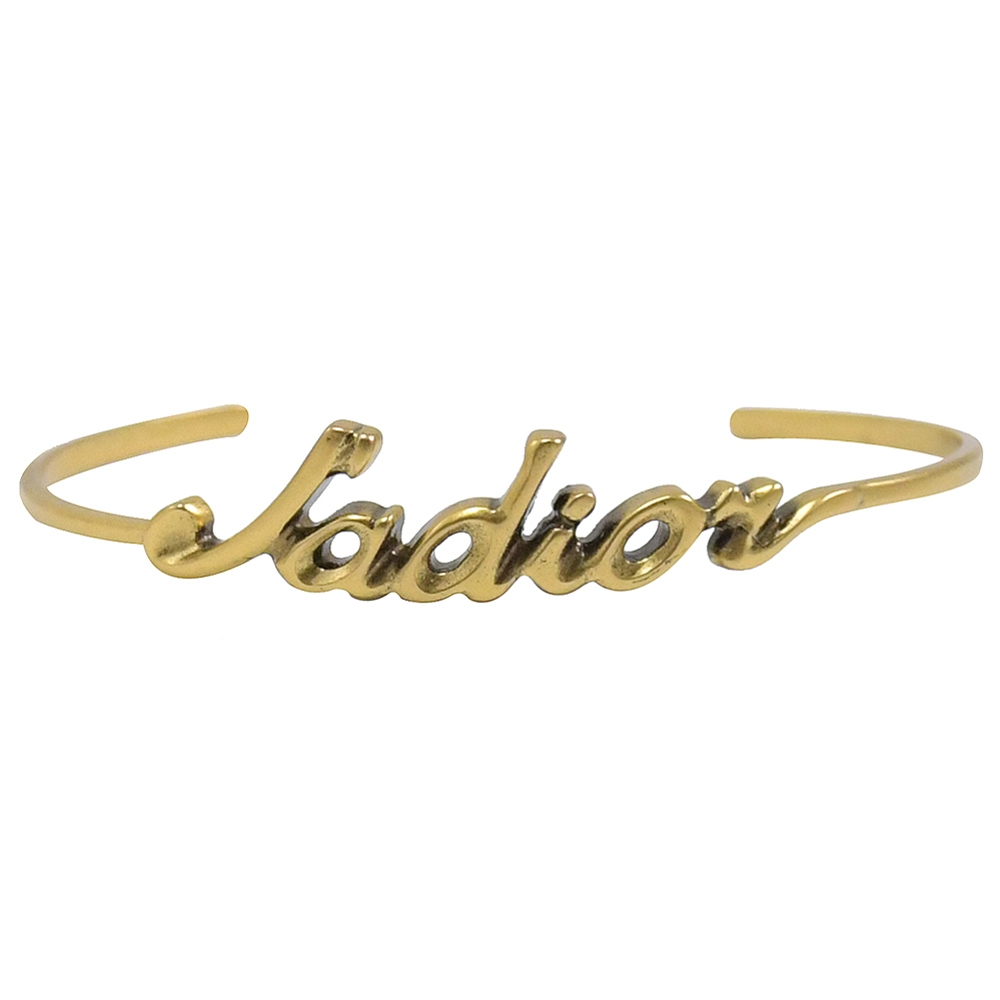 Christian Dior J’ADIOR 復古金屬英字窄版手環.古銅金