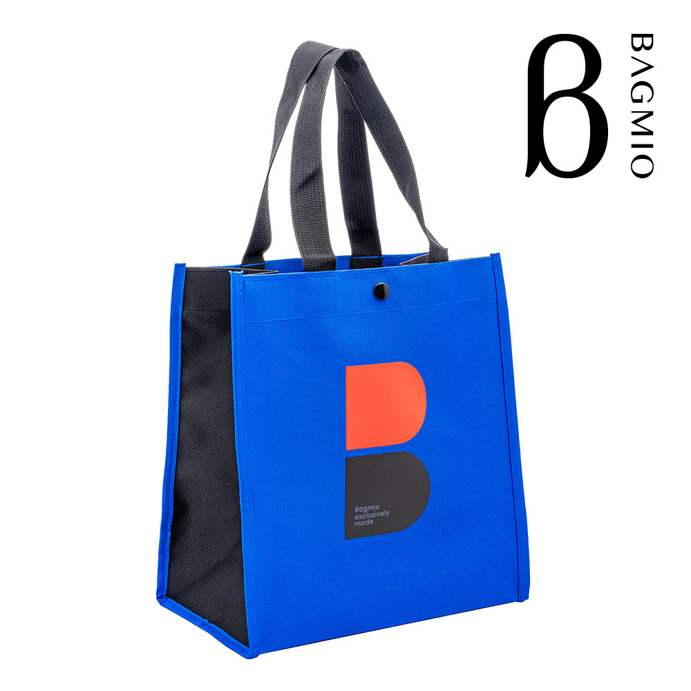BAGMIO B LOGO 手提袋 - 藍+黑