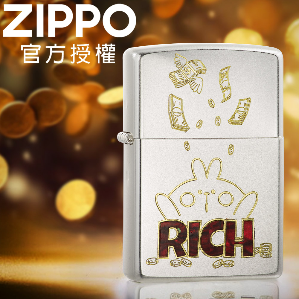 ZIPPO Rich Rabbit 2 兔然有錢(紅色貝殼)防風打火機