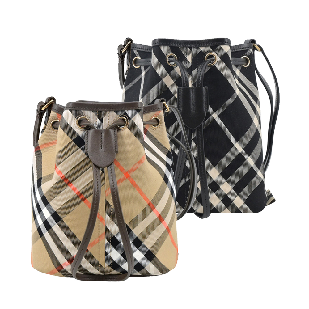 BURBERRY 新款格紋迷你水桶包(任選)